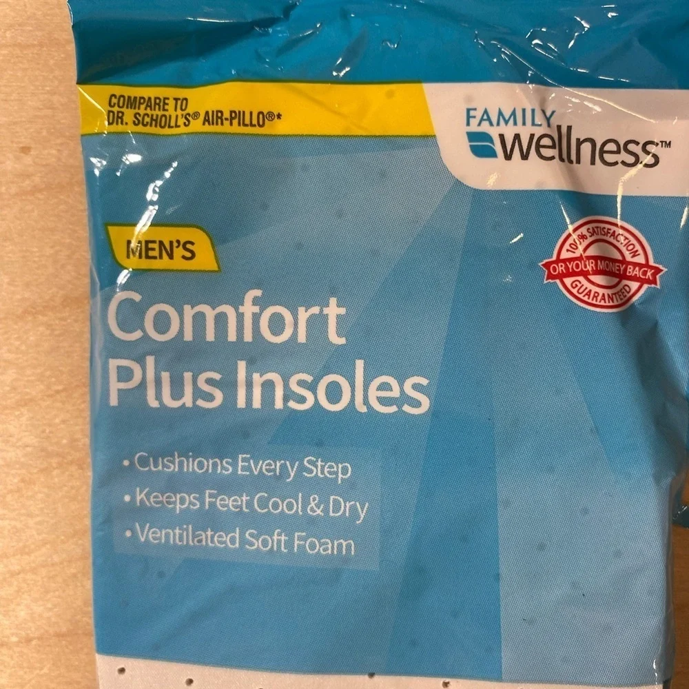 Family Wellness Men's Comfort Plus Insoles - White Trim to Fit (JH)